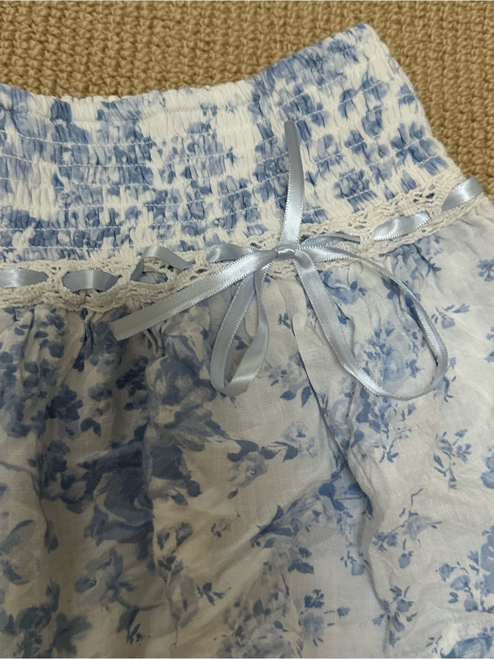 Blue Floral Ruffle Mini Skort - Picture 3 of 3